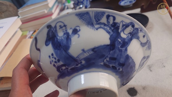 古玩陶瓷青花福祿壽三星人物紋碗真品鑒賞圖