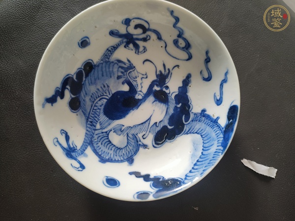 古玩陶瓷青花過墻龍紋盤真品鑒賞圖