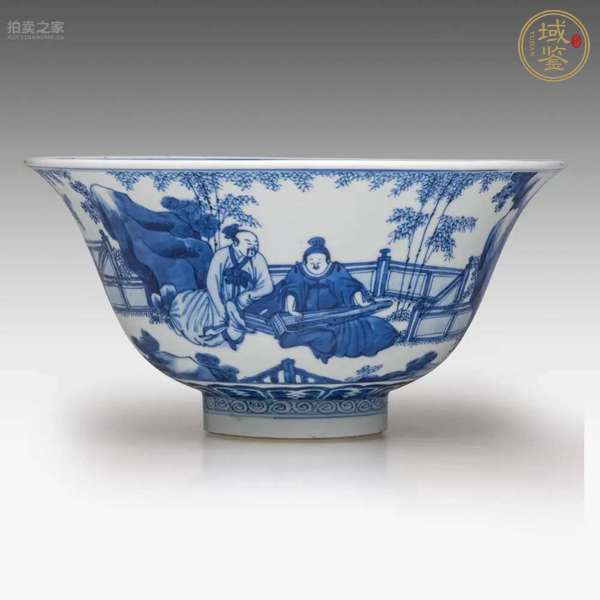 古玩陶瓷清康熙青花人物碗真品鑒賞圖