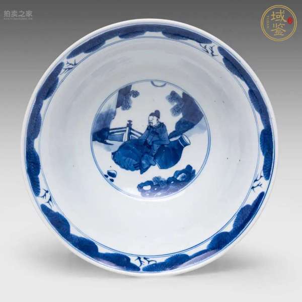 古玩陶瓷清康熙青花人物碗真品鑒賞圖