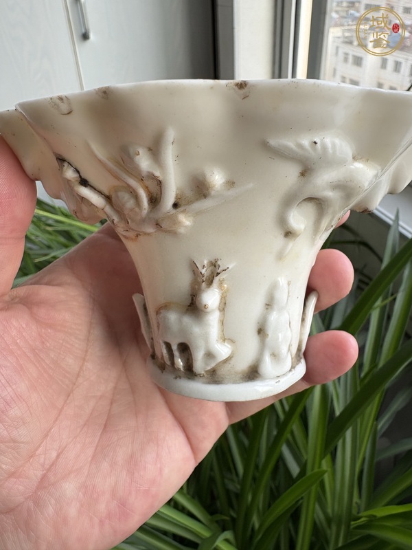 古玩鶴鹿同春杯真品鑒賞圖