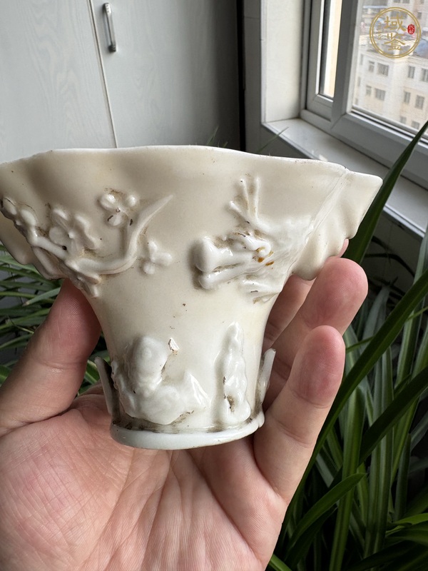古玩陶瓷鶴鹿同春杯真品鑒賞圖