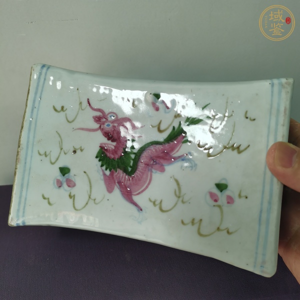 古玩陶瓷釉下彩龍鳳紋脈枕真品鑒賞圖