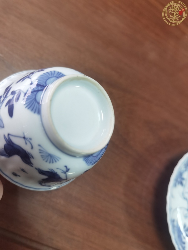 古玩陶瓷青花杯碟，模糊，偏老真品鑒賞圖