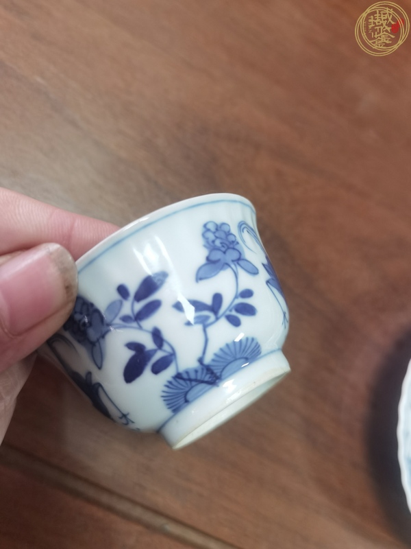 古玩陶瓷青花杯碟，模糊，偏老真品鑒賞圖