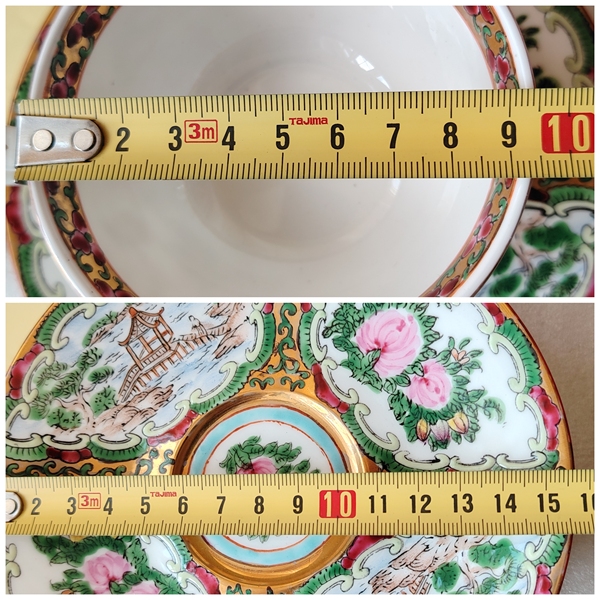 古玩陶瓷廣彩山水花卉人物杯碟拍賣,當(dāng)前價(jià)格420元