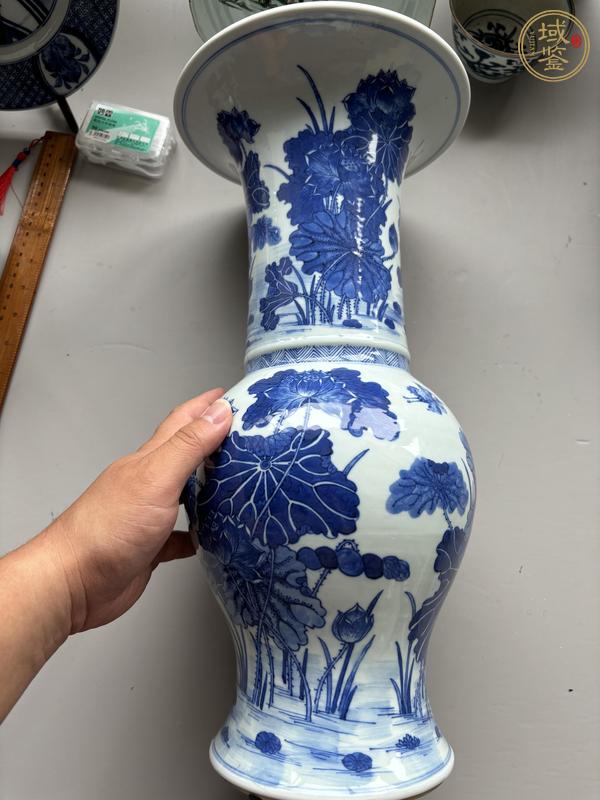 古玩陶瓷花卉紋青花鳳尾尊真品鑒賞圖