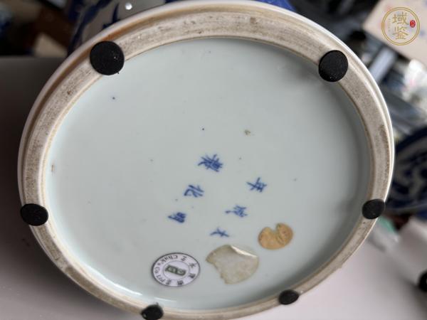 古玩陶瓷花卉紋青花鳳尾尊真品鑒賞圖