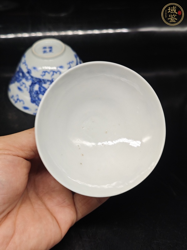 古玩陶瓷龍紋青花三才蓋杯真品鑒賞圖