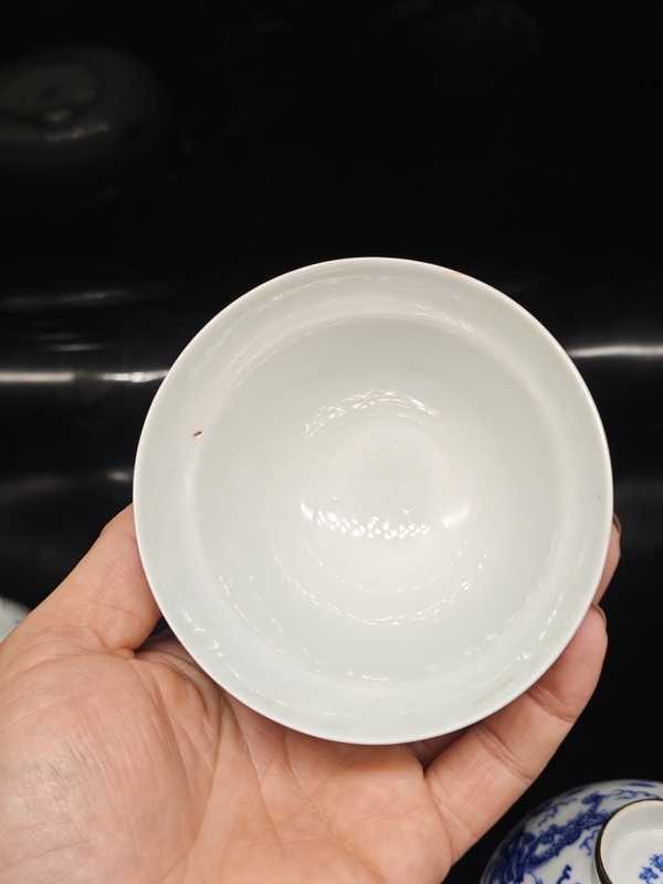 古玩陶瓷龍紋青花三才蓋杯拍賣，當前價格5000元