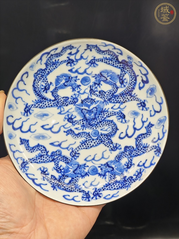 古玩陶瓷龍紋青花三才蓋杯真品鑒賞圖