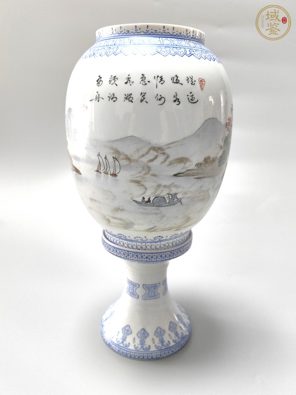 古玩陶瓷山水紋燈罩真品鑒賞圖