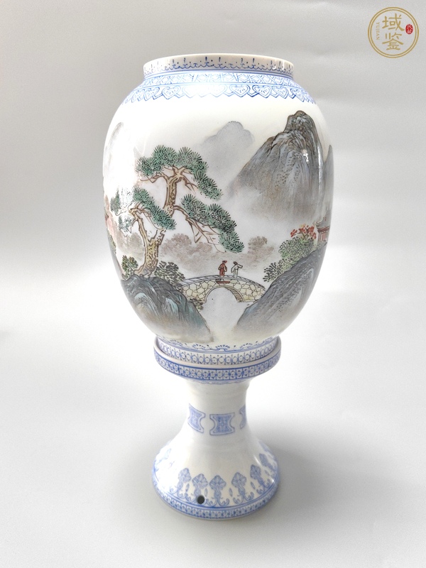 古玩山水紋燈罩真品鑒賞圖