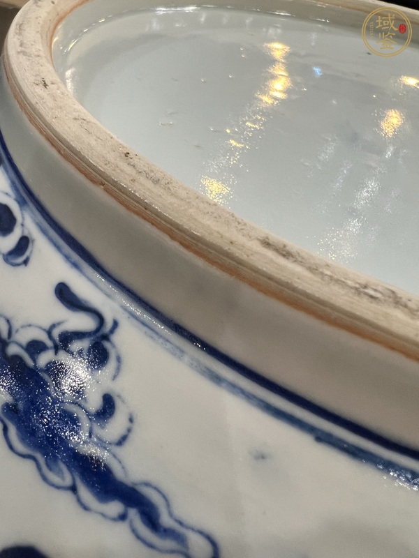 古玩陶瓷青花云獅紋大碗真品鑒賞圖