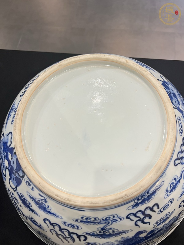 古玩陶瓷青花云獅紋大碗真品鑒賞圖