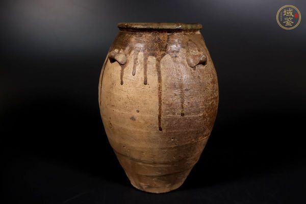 古玩陶瓷褐釉四系罐真品鑒賞圖