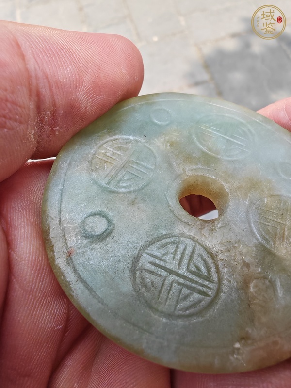 古玩玉器天然翡翠璧型件真品鑒賞圖