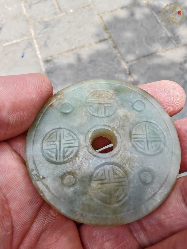 古玩玉器天然翡翠璧型件真品鑒賞圖