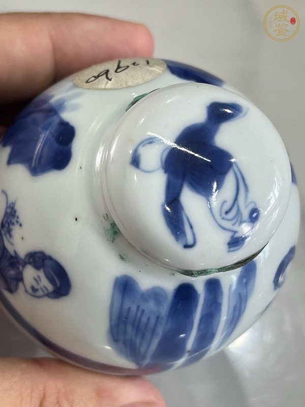 古玩陶瓷青花人物故事小罐真品鑒賞圖