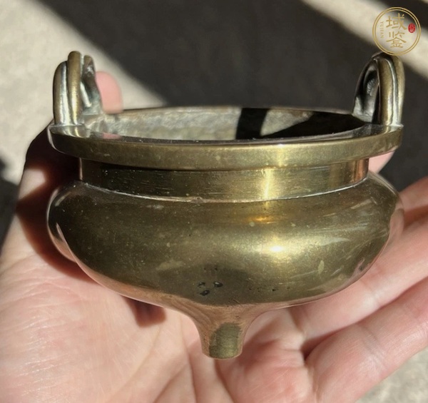 古玩銅器繩耳爐真品鑒賞圖