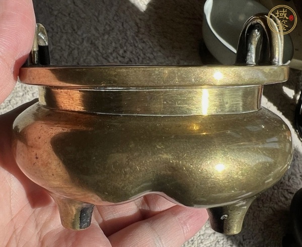 古玩銅器繩耳爐真品鑒賞圖