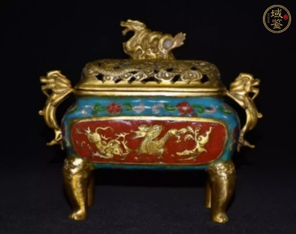 古玩銅器景泰藍(lán)香熏爐真品鑒賞圖