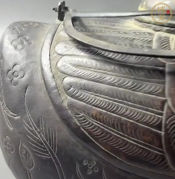 古玩銅器鴨型溫酒器真品鑒賞圖