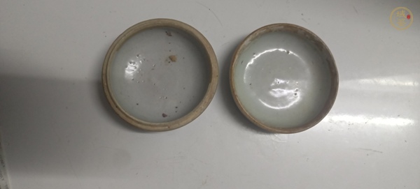 古玩陶瓷麒麟送子粉彩印泥盒真品鑒賞圖