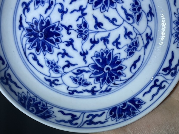 古玩陶瓷清同治青花勾蓮盤（官）拍賣，當(dāng)前價格48888元