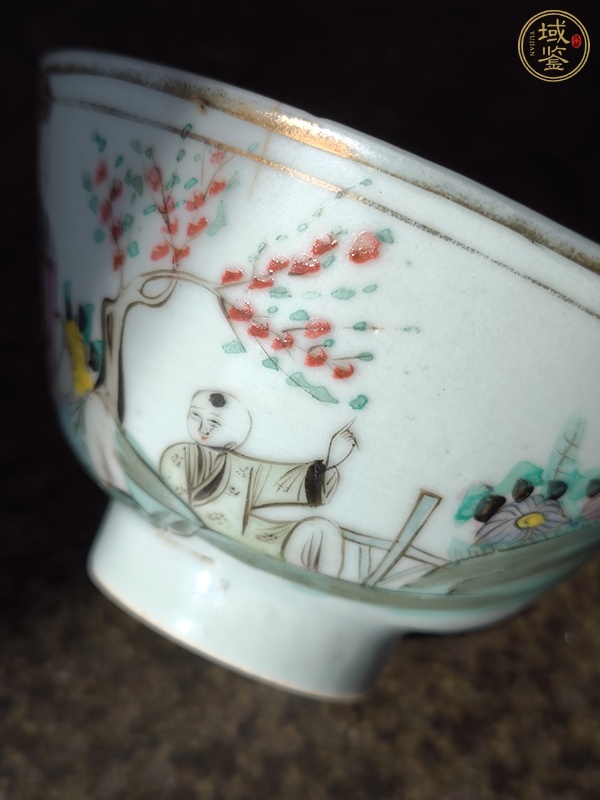 古玩陶瓷民國(guó)粉彩仕女蓋碗真品鑒賞圖