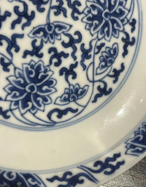 古玩陶瓷清同治青花勾蓮盤（官）拍賣，當(dāng)前價格47777元