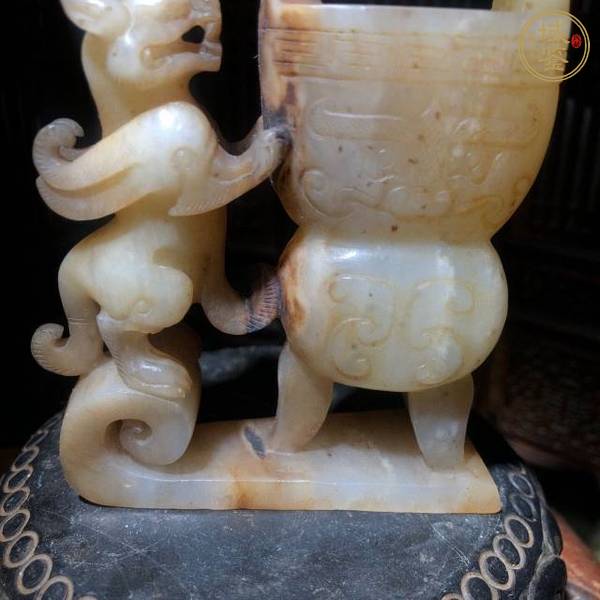 古玩玉器做舊仿古“獸耳杯”真品鑒賞圖