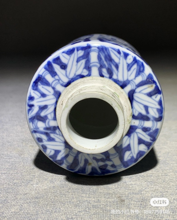 古玩陶瓷青花留白竹報平安圖茶葉罐拍賣，當前價格2800元