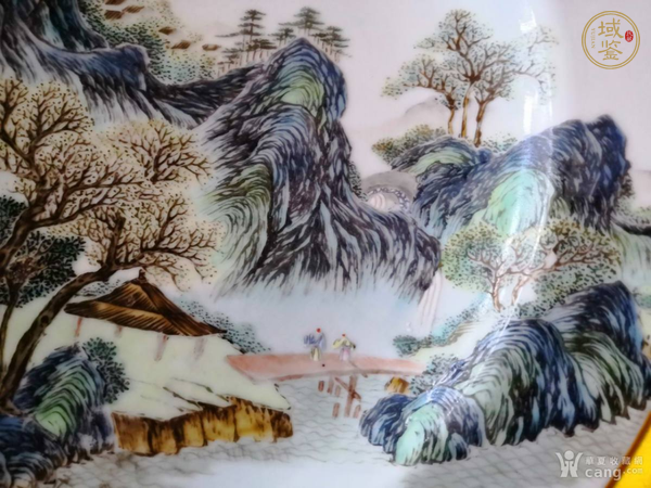 古玩字畫大清乾隆年制款山水紋盤真品鑒賞圖