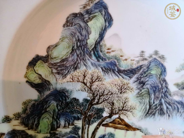 古玩字畫大清乾隆年制款山水紋盤真品鑒賞圖