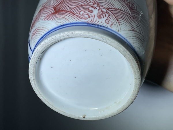 古玩陶瓷清青花釉里紅棒槌瓶拍賣，當(dāng)前價(jià)格6500元
