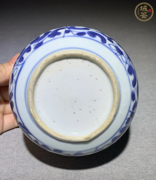 古玩陶瓷青花花卉紋蓋缸真品鑒賞圖