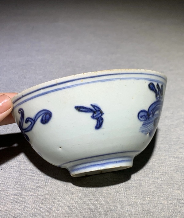 古玩陶瓷青花螭龍紋茶碗拍賣，當前價格3600元