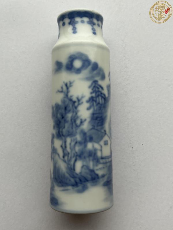 古玩陶瓷青花山水人物紋鼻煙壺，模糊，偏老真品鑒賞圖