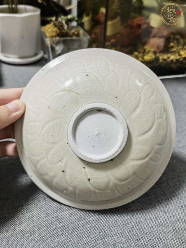 古玩陶瓷青白釉刻仰蓮紋盤真品鑒賞圖