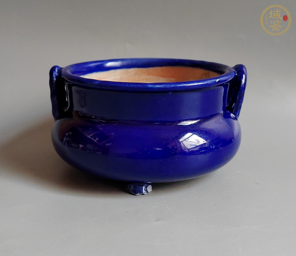 古玩陶瓷霽藍(lán)釉香爐真品鑒賞圖