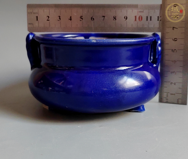 古玩陶瓷霽藍釉香爐真品鑒賞圖