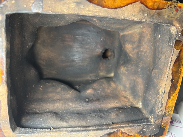 古玩字畫素三彩對獅真品鑒賞圖