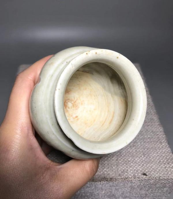 古玩陶瓷北宋，青白釉瓜棱罐拍賣，當(dāng)前價(jià)格1200元