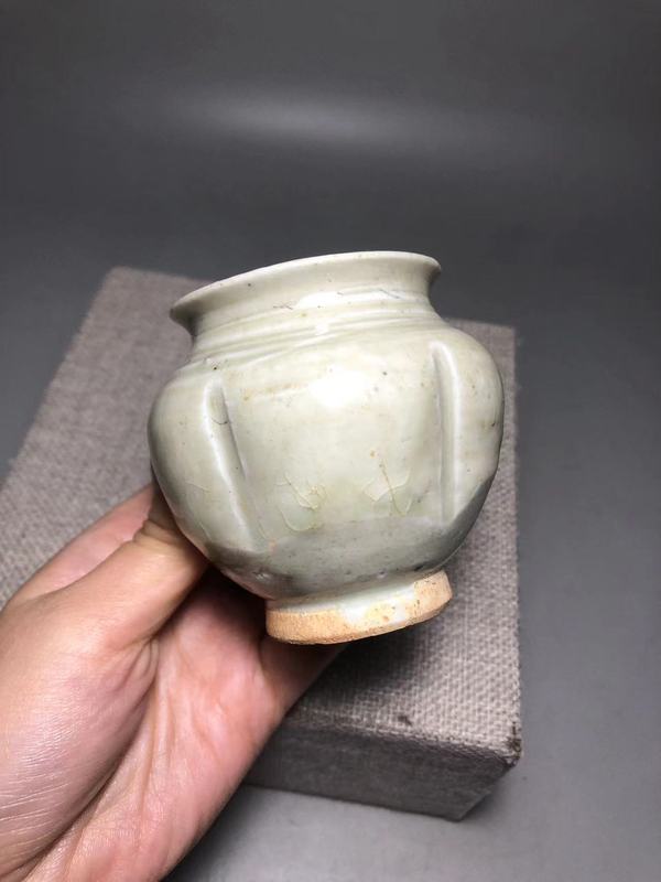 古玩陶瓷北宋，青白釉瓜棱罐拍賣，當(dāng)前價(jià)格1200元
