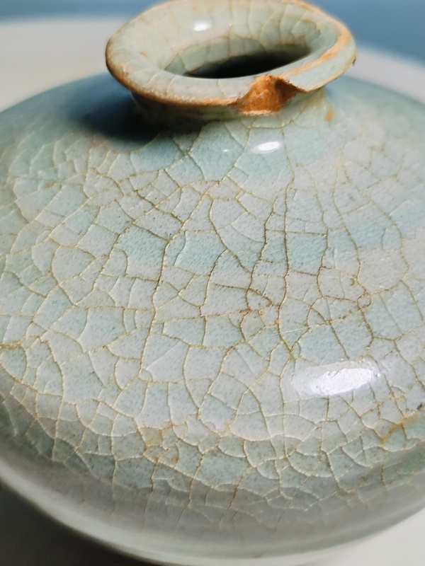 古玩陶瓷龍泉青瓷蘋果尊一對(duì)拍賣，當(dāng)前價(jià)格3600元