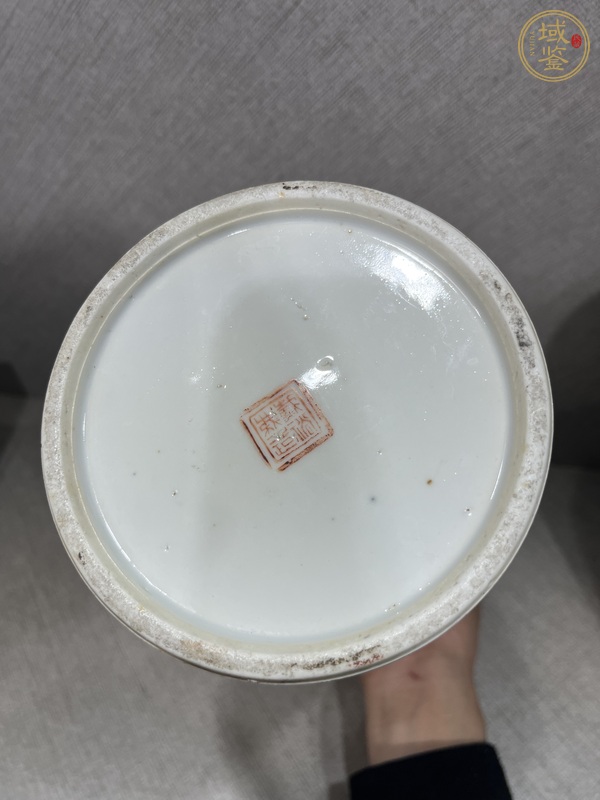 古玩陶瓷淺絳彩帽筒真品鑒賞圖