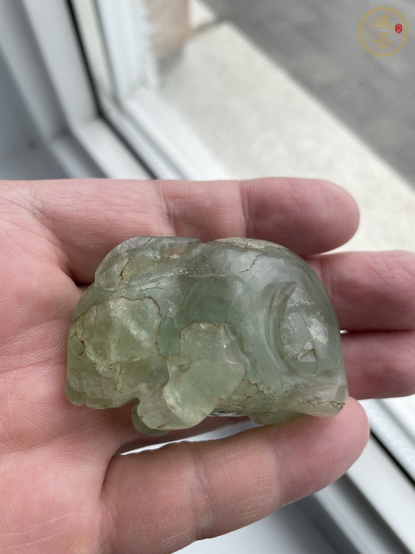 古玩玉器螢石雕“大象”擺件真品鑒賞圖