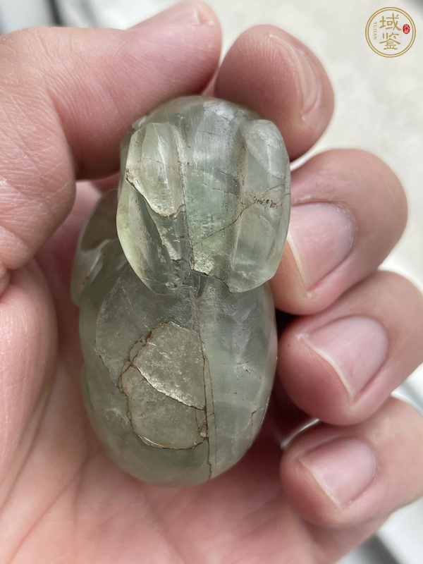 古玩玉器螢石雕“大象”擺件真品鑒賞圖
