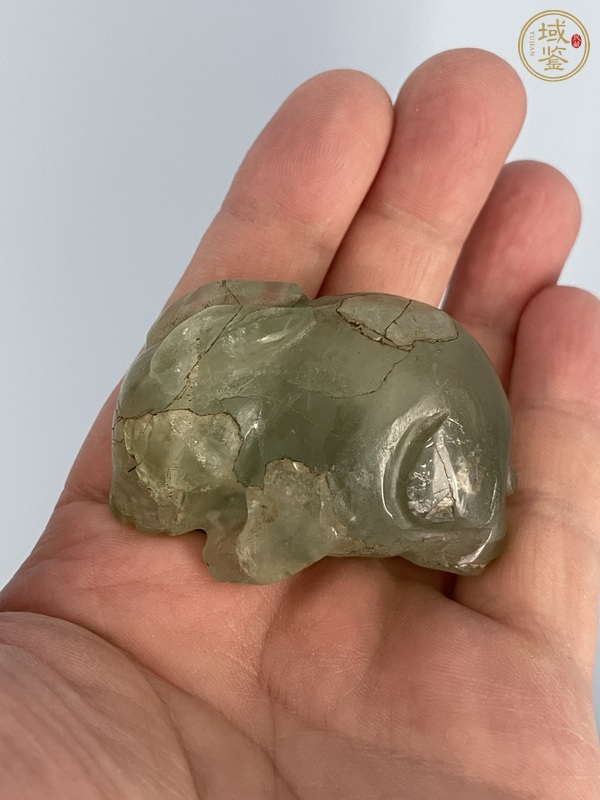 古玩玉器螢石雕“大象”擺件真品鑒賞圖